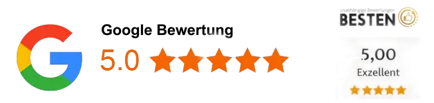 Google Bewertung 5,0 Sterne und Auszeichnung Besten mit 5,00 Exzellent